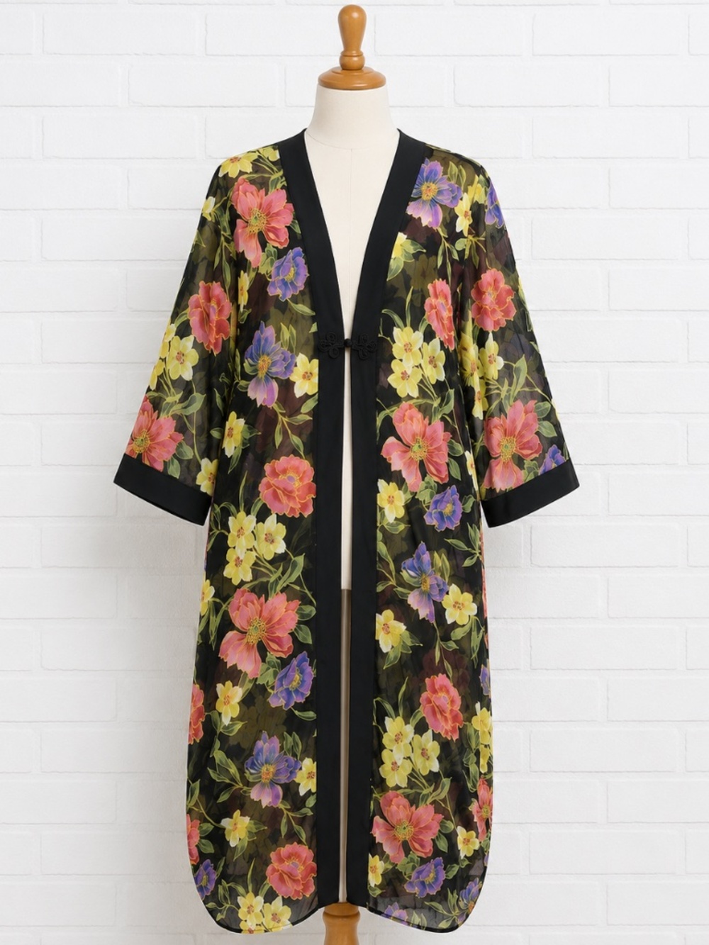 Spiegel Sheer Kimono Robe Cover Up Womens M‎ Lightweight Boho Festival Resort